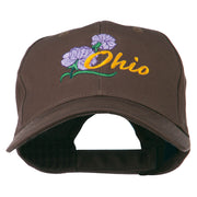 Ohio Carnation Flower Embroidered Cap