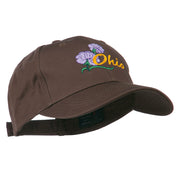 Ohio Carnation Flower Embroidered Cap