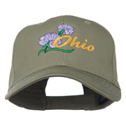 Ohio Carnation Flower Embroidered Cap