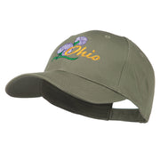 Ohio Carnation Flower Embroidered Cap