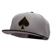 Black Spades Patched Wool Blend Pro Style 2 Tone Snapback - Black-Grey OSFM