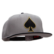 Black Spades Patched Wool Blend Pro Style 2 Tone Snapback - Black-Grey OSFM