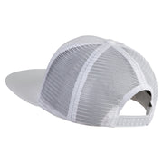 Clover Iron on Patched Flat Bill Snap Back Mesh Cap - White OSFM