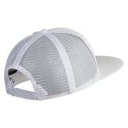 Clover Iron on Patched Flat Bill Snap Back Mesh Cap - White OSFM