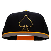 Black Spades Patched Wool Blend Pro Style 2 Tone Snapback - Gold-Black OSFM