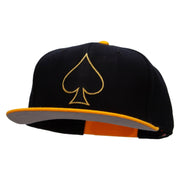 Black Spades Patched Wool Blend Pro Style 2 Tone Snapback - Gold-Black OSFM