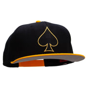 Black Spades Patched Wool Blend Pro Style 2 Tone Snapback - Gold-Black OSFM