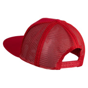 Clover Iron on Patched Flat Bill Snap Back Mesh Cap - Red OSFM