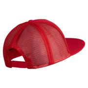 Clover Iron on Patched Flat Bill Snap Back Mesh Cap - Red OSFM