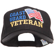 Wording of Coast Guard Veteran with Flag Patched Pro Cap