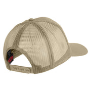 USS Pennsylvania BB 38 Blue Patched Solid Cotton Twill 5 panel Mesh Back Cap - Khaki OSFM