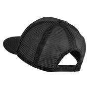 Old English Black J Patched Flat Bill Trucker Snapback Cap - Black OSFM