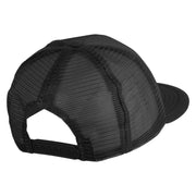 Old English Black J Patched Flat Bill Trucker Snapback Cap - Black OSFM
