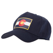 Colorado State Flag Heat Transfer 5 Panel Pro Style Twill Brushed Cap