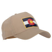 Colorado State Flag Heat Transfer 5 Panel Pro Style Twill Brushed Cap