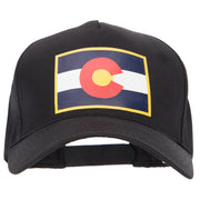 Colorado State Flag Heat Transfer 5 Panel Pro Style Twill Brushed Cap