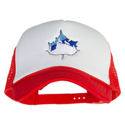 Winter Wolf Embroidered Summer Foam Mesh Trucker Cap - Red-White OSFM