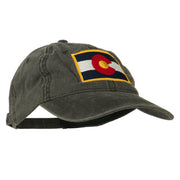 Colorado State Flag Embroidered Washed Buckle Cap