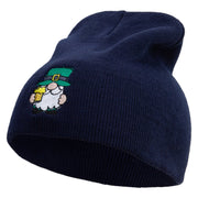 St. Patrick's Day Gnomes Embroidered 8 inch Acrylic Short beanie - Navy OSFM