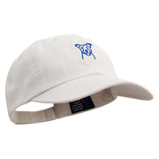 Happy Dog Face Embroidered Low Profile Dyed Cotton Twill Cap - Putty OSFM