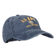 US Navy CPO Retired Military Embroidered Washed Cotton Twill Cap