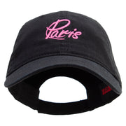 Paris Script Embroidered Deluxe Washed Twill Cap - Black OSFM