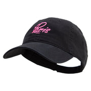 Paris Script Embroidered Deluxe Washed Twill Cap - Black OSFM