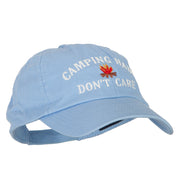 Camping Hair Don't Care with Fire Embroidered Low Profile Cotton Cap