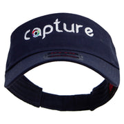 Camera Capture Logo Embroidered Cotton Twill Sun Visor - Navy OSFM