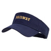 Train Railway Embroidered Cotton Twill Sun Visor - Navy OSFM