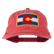 Colorado State Flag Embroidered Washed Buckle Cap