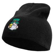 St. Patrick's Day Gnomes Embroidered 8 inch Acrylic Short beanie - Black OSFM