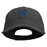 Happy Dog Face Embroidered Low Profile Dyed Cotton Twill Cap - Black OSFM