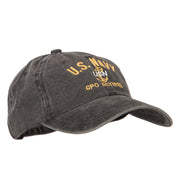 US Navy CPO Retired Military Embroidered Washed Cotton Twill Cap