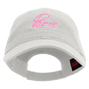 Paris Script Embroidered Deluxe Washed Twill Cap - White OSFM