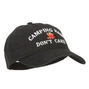 Camping Hair Don't Care with Fire Embroidered Low Profile Cotton Cap