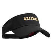 Train Railway Embroidered Cotton Twill Sun Visor - Black OSFM