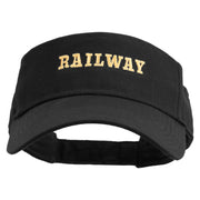 Train Railway Embroidered Cotton Twill Sun Visor - Black OSFM