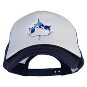 Winter Wolf Embroidered Summer Foam Mesh Trucker Cap - Navy-White OSFM