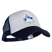 Winter Wolf Embroidered Summer Foam Mesh Trucker Cap - Navy-White OSFM