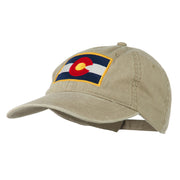 Colorado State Flag Embroidered Washed Buckle Cap