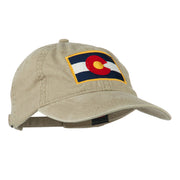 Colorado State Flag Embroidered Washed Buckle Cap