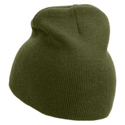 St. Patrick's Day Gnomes Embroidered 8 inch Acrylic Short beanie - Olive OSFM