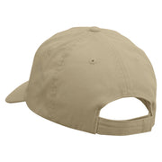 Happy Dog Face Embroidered Low Profile Dyed Cotton Twill Cap - Khaki OSFM