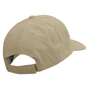 Happy Dog Face Embroidered Low Profile Dyed Cotton Twill Cap - Khaki OSFM