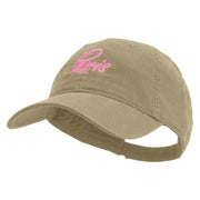 Paris Script Embroidered Deluxe Washed Twill Cap - Khaki OSFM