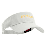 Train Railway Embroidered Cotton Twill Sun Visor - White OSFM