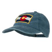 Colorado State Flag Embroidered Washed Buckle Cap