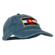 Colorado State Flag Embroidered Washed Buckle Cap