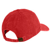 US Navy CPO Retired Military Embroidered Washed Solid Pigment Dyed Cotton Twill Brass Buckle Cap - Red OSFM